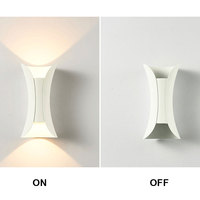 Applique murale LED moderne haut/bas 12W blanche élégante en aluminium IP65 étanche pour jardin, patio, extérieur et intérieur