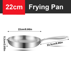 Sartén Antiadherente de Acero Inoxidable 304 de Cinco Capas Alemana Yolecen, Sartén para Bistec sin Tapa, Universal para Estufa - Product Image 6