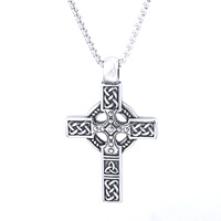 Pendentif en acier titane rétro avec sculpture de nœud celtique, mythologie nordique viking, collier viking pour homme, accessoires vestimentaires
