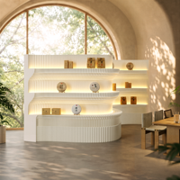 Étagère d'affichage LED à 3 niveaux personnalisée en gros, cloison de séparation en papier kraft en nid d'abeille pliable pour salle d'exposition et exposition