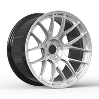 Nouvelle vente directe d'usine, 4 pièces de jantes en alliage d'aluminium forgé, 19, 20, 21 pouces, 5x112, finition argentée, concave profond, racing