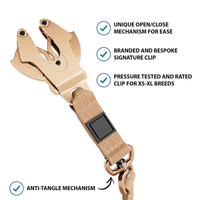 Collier et laisse tactiques pour chien en nylon robuste avec boucle en métal résistante, durable et réglable, doublure en caoutchouc chloroprène