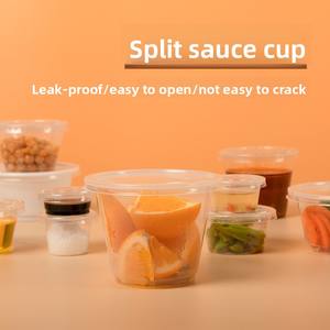 Taza de plástico desechable de PP de una sola pared para salsa, tapa dispensadora de fruta de la Pasión, caja de inmersión para envasado de alimentos para llevar con revestimiento UV para soja - Product Image 4