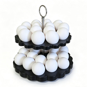 Porte-œufs en bois d'acacia à double couche pour 32 œufs frais, support de rangement pour œufs moderne pour comptoir, convient aux œufs de poulet, de canard, de dinde - Product Image 1