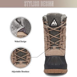 Botas de Nieve de Invierno para Mujer, de Media Pantorrilla, Impermeables, Antideslizantes, con Parte Superior de Piel de Vaca, de Alta Calidad, al por Mayor, de <span class=keywords><strong>Mishansha</strong></span> - Product Image 4