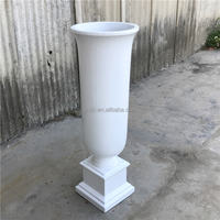 Vas Bunga Pernikahan Mewah dari Fiberglass Putih, Penyangga Centerpiece untuk Dekorasi Meja