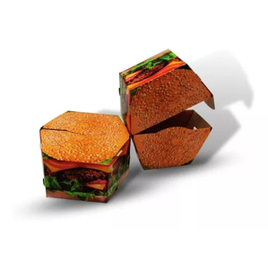 Hộp Đựng Thức Ăn Burger <span class=keywords><strong>Hamburger</strong></span> Tùy Chỉnh Bằng Giấy Kraft Phân Hủy Được Dùng Một Lần Bằng Giấy Kraft Sáng Tạo Mang Đi - Product Image 5
