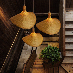 Bamboo Woven Pendant <b>Light</b> 30-100cm <b>LED</b> Round Single Head Chandelier For <b>Tea</b> Room Zen Japanese Style - Product Image 3