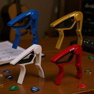 Capo de guitarra de ajuste rápido de 5 núcleos para guitarra acústica, eléctrica, ukelele, mandolina, banjo, aleación de aluminio con acabado pintado - Product Image 2