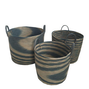 Commercio all'ingrosso Set di 3 rotondi di <span class=keywords><strong>carta</strong></span> corda cesto di stoccaggio tessuto pane da bucato cesto di stoccaggio con manici - Product Image 1