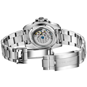 Reloj Mecánico para Hombre LIGE, Automático, Resistente al Agua 10 Bar, Esfera Verde, Correa de Acero Inoxidable, Función de Calendario - Product Image 4