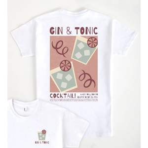 Camiseta Gin & Tonic Cocktail blanca, fabricada en Londres, camiseta promocional - Product Image 1