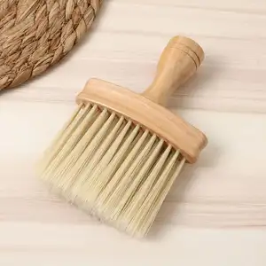 High Quality Professional Neck Duster Brush Soft Nylon Wool Wooden Hair Cutting Brush For Barbers Best Hairbrush Product