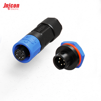Connecteur étanche M12 2+3 broches, installable sur site, IP67, type à souder, hybride, pour alimentation et signal, pour électrovanne avec retour d'information