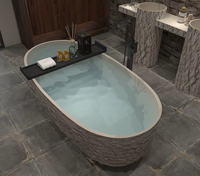 Baignoire ovale autoportante moderne en acrylique, baignoire de trempage, bain à remous personnalisé pour usage domestique et bain de bébé