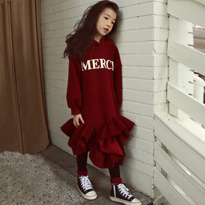 Vestidos de Invierno con Peplum de Último Diseño para Niñas, Vestido Largo al por Mayor del Mercado de China, Estilo Pasarela, para Niñas - Product Image 4