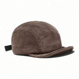 New Short Brimmed Street Vintage Soft <b>Top</b> 5 Panel Snapback Hat Autumn Winter Corduroy Sport Baseball Cap - Product Image 6