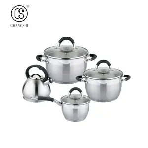 High Quality Durable 304 Stainless Steel Cookware Sets Kichen Accessories Cookware Set Non Stick With Kettle