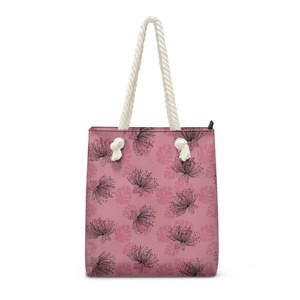 Dropship Print on Demand Lady Handbag Hawaiian Ohia Lehua Floral Beach <b>Tote</b> <b>Bag</b> Versatile Durable Rope Shopping <b>Bag</b> for Women 83 - Product Image 2