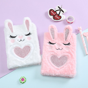 Écriture <span class=keywords><strong>Dessin</strong></span> Journal Journal Bloc-Notes A5 Mignon Doux Animal <span class=keywords><strong>Chat</strong></span> Renard Lapin Visage En Peluche Cahier avec Animal - Product Image 3