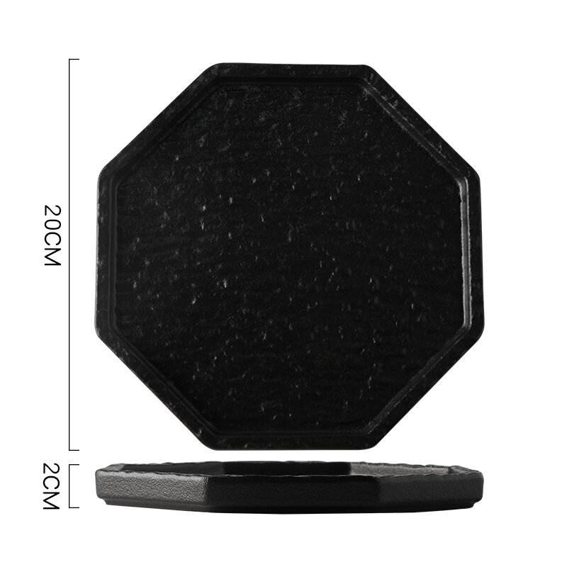 แผ่นหินแปดด้านขนาด8นิ้วสีดำ
