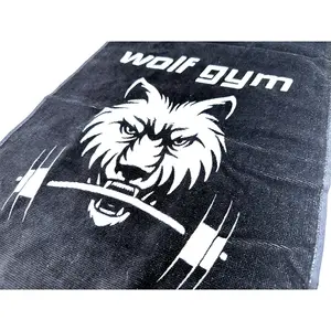 Hot Sale Custom Fitness Gym Sport Yoga Toalha Impressão Digital Logo Toalha De Praia Alta Qualidade 100% Algodão Sublimação Impressão