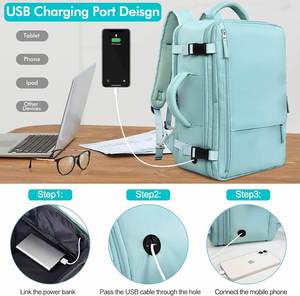 Unisex Oxford Travel Business Lightweight Multipurpose Rucksack Carry-on College Bag Custom <b>Slim</b> Laptop Backpack with USB - Product Image 5