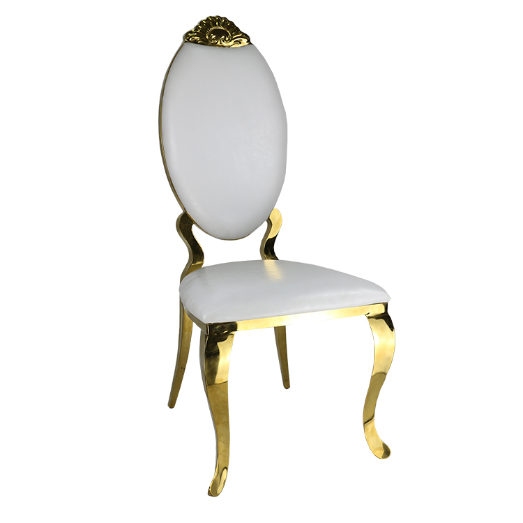 Роскошный современный золотой Банкетный стул из нержавеющей стали с круглой спинкой для свадьбы