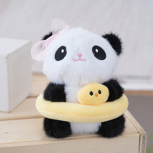 Dễ thương Fluffy peluches gấu trúc sang trọng gấu trúc quyến rũ Móc chìa khóa cho túi Kawaii plushie tre bơi vòng gấu trúc đồ chơi sang trọng <span class=keywords><strong>Keychain</strong></span> - Product Image 4