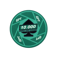 Jetons en céramique EPT professionnels de 39 mm personnalisés par sublimation à prix abordable YH
