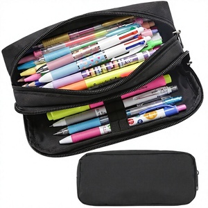 Estuche Grande para Lápices de Gran Capacidad con 2 Compartimentos y Cierre de Cremallera para Oficina y Escuela, Uso Adulto - Product Image 1