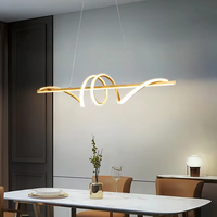 Luminaires Suspendus LED Modernes Spirale Or Noir pour Table Salle à Manger Cuisine Bar Décoration Maison Lustre LED