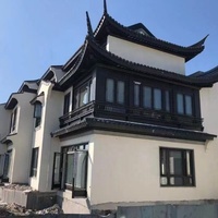 Fenêtre à battant en verre transparent insonorisée en alliage d'aluminium de style antique chinois de l'usine JCX, avec verre Energy Star et structure en acier inoxydable