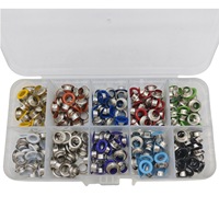 Kit transfrontalier de 400 œillets de 5 mm avec outil d'installation, pince à pression manuelle, œillets en cuivre coloré pour bâche, 10 compartiments
