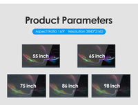 Tableaux interactifs numériques intelligents à écran plat interactif 4K LCD de 55, 65, 75, 85, 86, 98 et 110 pouces pour l'enseignement scolaire