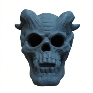 Logotipo de calavera humana imitada para decoración de Halloween, para chimenea, fogata, barbacoa, hecho con material refractario. - Product Image 1