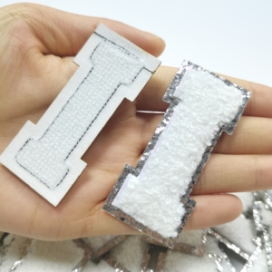 Isı basın transferi şönil yamalar Glitter rozeti mektup ben yama üzerinde demir - Product Image 4