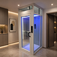 Ascensor Moderno para Viviendas, Puerta Doble Abatible Eléctrica con Construcción Metálica para Apartamentos y Villas