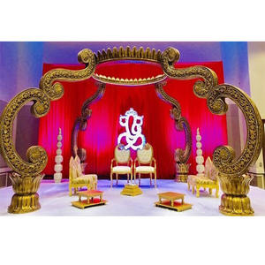 Meilleures décorations de mariage modernes, romantiques, classiques, anciennes, de designer : Pilier Paon, Mandap, Lotus en fibre de verre, détachables et personnalisables - Product Image 1