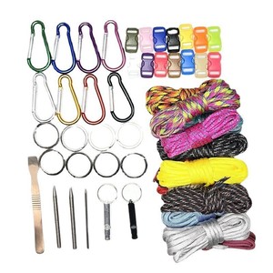 Diy Paracord Kit 4mm 3m Nylon Survival Tools With Carabiners Buckles Whistles Tweezers Outdoor Gear Multi Color - Product Image 3