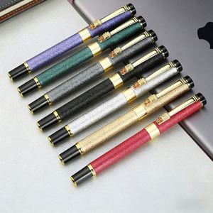 Cadeau d'affaires haut de gamme, stylo-plume en métal lourd personnalisé et luxueux avec motif de dragon chinois, encre bleue/noire, pour le bureau et l'école - Product Image 1