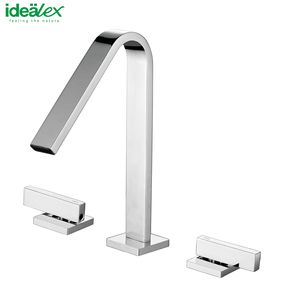 <span class=keywords><strong>ARES</strong></span> IDEALEX 2020 gran oferta mezclador de latón negro moderno grifo de lavabo de mano de doble manija Válvula de cerámica para baño Hotel Villa - Product Image 2