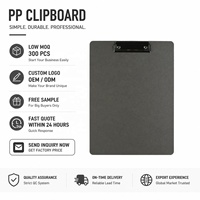 Porte-documents en plastique PP A4 avec clip métallique, logo personnalisé, porte-documents imprimé sur mesure pour les entreprises, les écoles, les fournitures médicales