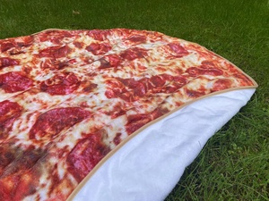 Manta de Franela de Punto Súper Suave para Bebés y Adultos, Diseño Inspirado en <span class=keywords><strong>Pizza</strong></span>, Tipo Burrito/Tortilla - Product Image 4