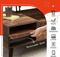 Table basse de plafond en bois avec compartiments cachés et rangement réglable, table de salle à manger de plafond