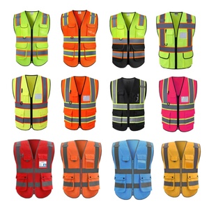 XZL Özel Baskılı LOGO'lu Yansıtıcı Güvenlik Yeleği Cepli Güvenlik İş Kıyafeti İnşaat İçin Yüksek Görünürlüklü Dayanıklı - Product Image 1
