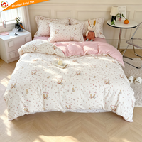 Ensemble de literie en coton 100% de style européen et américain, ensemble de draps imprimés à fleurs, ensemble de housse de couette taille king, linge de lit de luxe