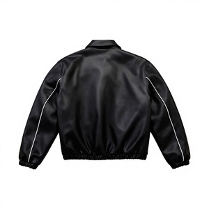 Giacca <span class=keywords><strong>Bomber</strong></span> Invernale da <span class=keywords><strong>Uomo</strong></span> Personalizzata all'Ingrosso di Alta Qualità in <span class=keywords><strong>Pelle</strong></span> Antivento con Medaglione Ricamato - Product Image 2