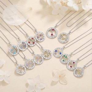 925 plata esterlina 12 diseños estrella signo collar astrología colorido CZs <span class=keywords><strong>personalizado</strong></span> horóscopo Collar para mujeres 2025 - Product Image 2
