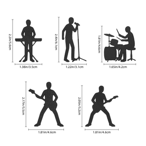 Statuette 3D Stampate di Bande Rock, Silhouette Minimaliste di Personaggi Musicali, Ornamento da Scrivania, Decorazione per la Casa, Regalo - Product Image 2